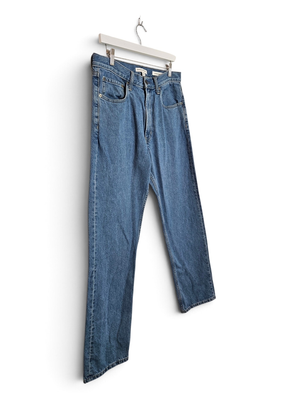 Banana Republic Jeans 33x32 Authentic Straight Relaxed Mid Rise Light Sea Glass